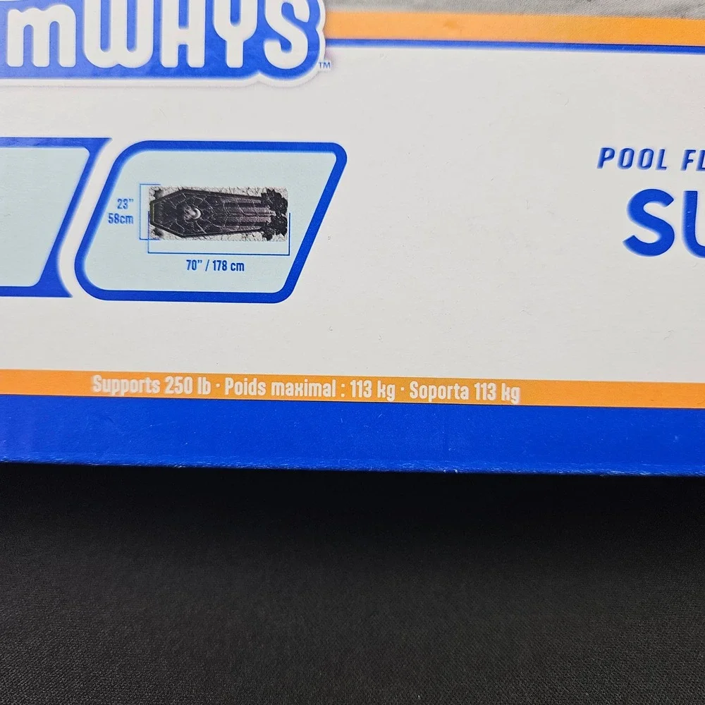 Swimways Wednesday Suntanner Pool Float Coffin Shape Over 5.8 Feet‎ Long New